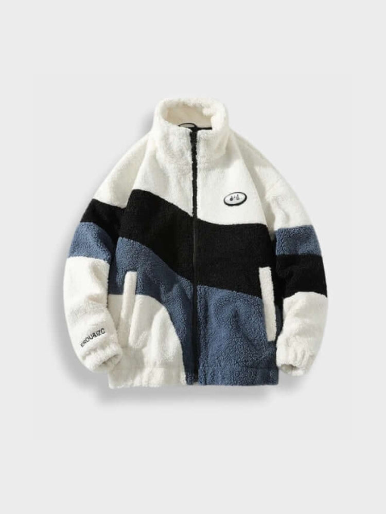 Colorblock Sherpa Fleece Jacket